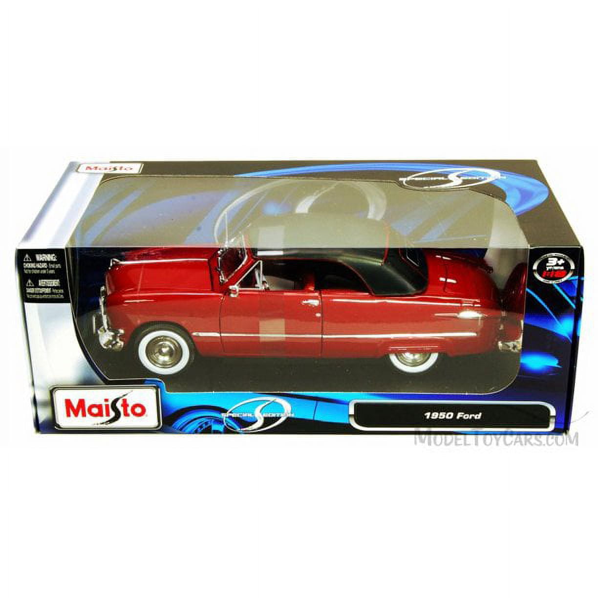 Maisto 1950 Ford Convertible, Red 31681 - 1/18 Scale Diecast