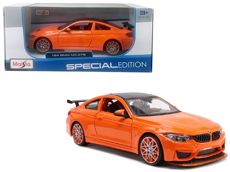 BMW M4 GTS Orange with Carbon Top and Orange Wheels 1/24 Diecast Model Car by Maisto