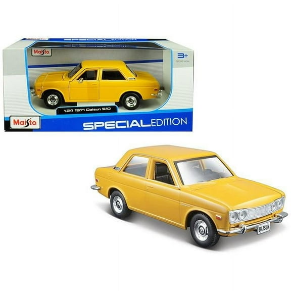 Maisto 31518y 1 by 24 Scale Diecast for 1971 Datsun 510 Special Edition Model Car, Yellow
