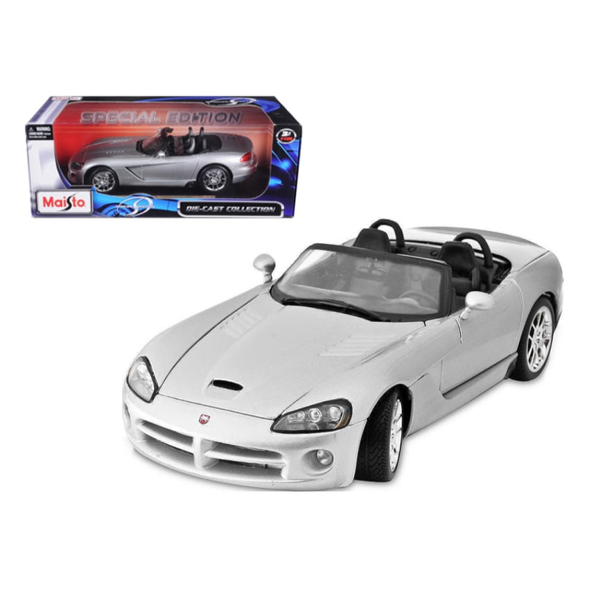 2003 Viper SRT-10 Silver 1/18 Diecast Model Car by Maisto