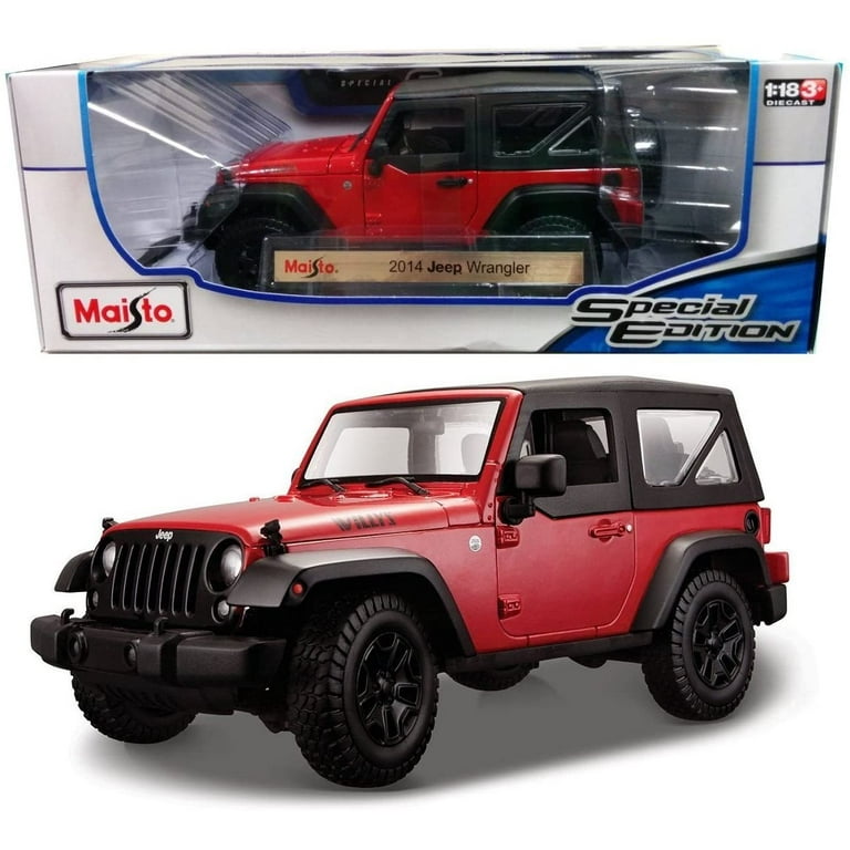 Maisto Jeep Rubicon レッド Maisto Special Edition 1:18 Scale Die Cast Red Compact SUV