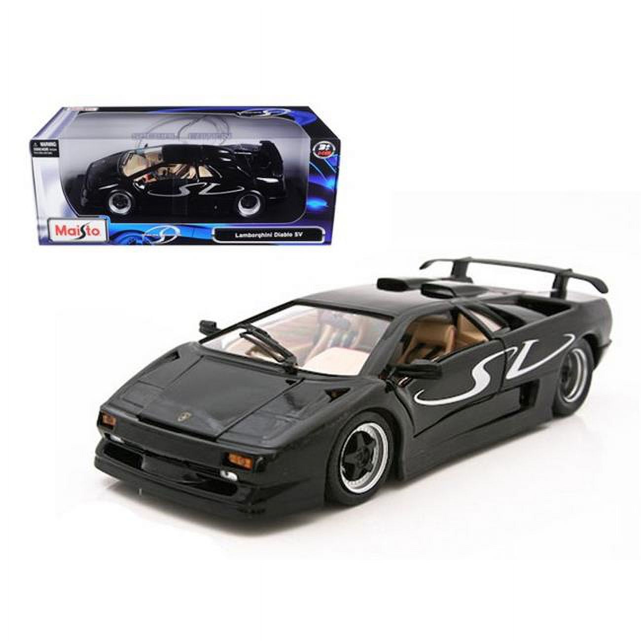 Maisto 1/18 Scale Lamborghini Diablo SV Black Diecast Model Car