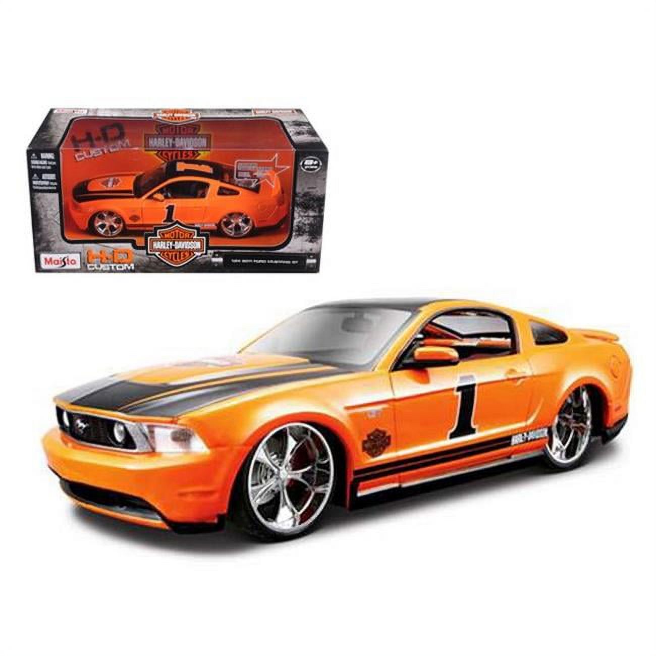 2011 Hot Wheels Walmart Exclusive Ford Mustang Fastback | Blue/Orange #89/244 | Street Beasts Series - View #5