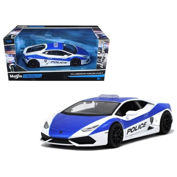 Lamborghini Huracan LP610-4 Police White and Blue 1/24 Diecast Model Car by Maisto