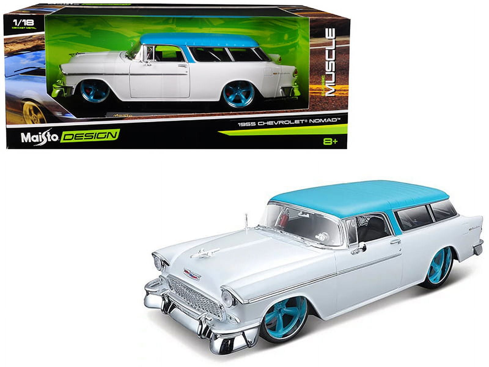 ミニカー Maisto 1955 Chevrolet Nomad 1/18 Maisto Pro Rodz 1:18 Blue 1955 Chevrolet Nomad | eBay
