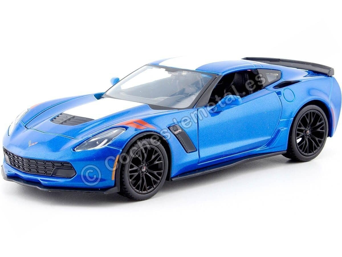 Modèle Réduit Maisto Corvette Grand Sport 2017 Bleue 1/24 - Édition Limitée, Boîte Scellée, Diecast