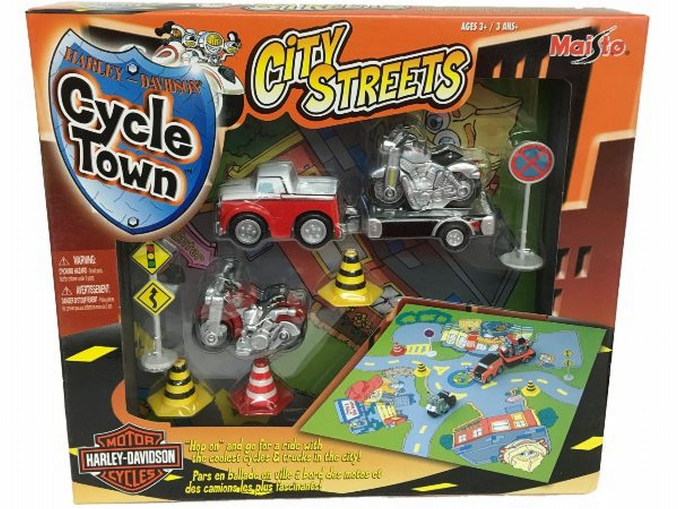 Cycle Town Harley-Davidson グッズ おもちゃセット Maisto City Streets Cycle Town Harley Davidson Motorcycle Set