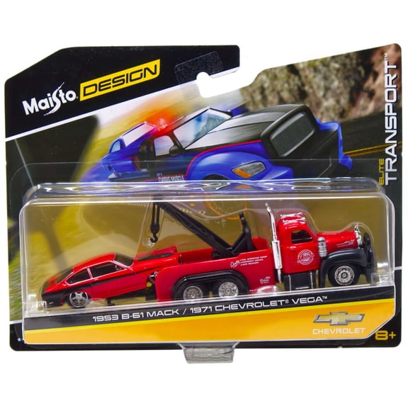 Maisto Design Elite Transport 1953 B-61 Mack / 1971 Chevrolet Vega Diecast Car
