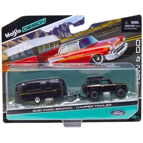 Maisto Design Tow & Go 2021 Ford Bronco / Camper Trailer Diecast Car