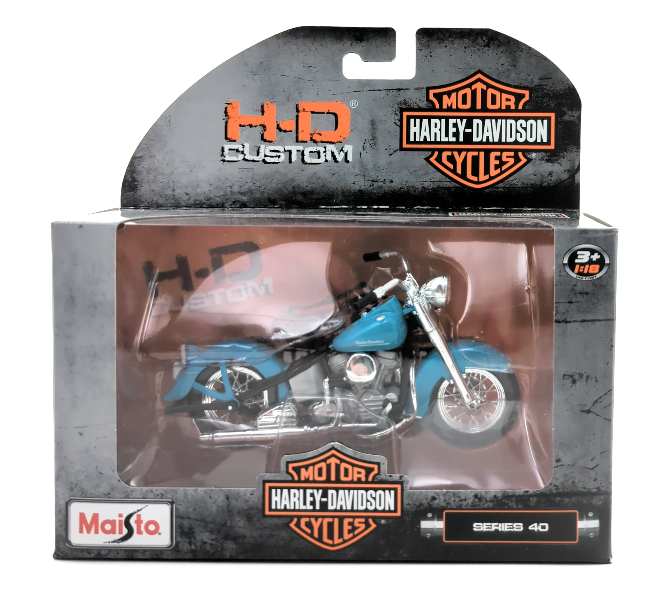 Harley-Davidson FLSTS 1:10 白青 ② Maisto HARLEY-DAVIDSON FLSTS Heritage Softail Springer - 1999