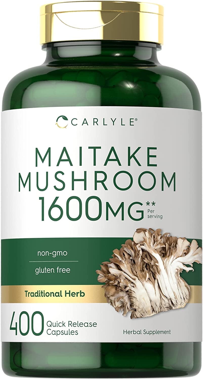 Maitake Mushroom Supplement | 1600mg | 400 Extract Capsules for Men and Women | by Carlyle