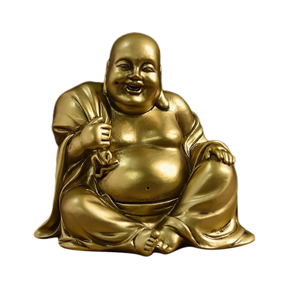 Maitreya Buddha Statue Ornament Tabletop Decorative Laughing Buddha Figurines for Party Bedroom Anniversary Housewarming Gift C