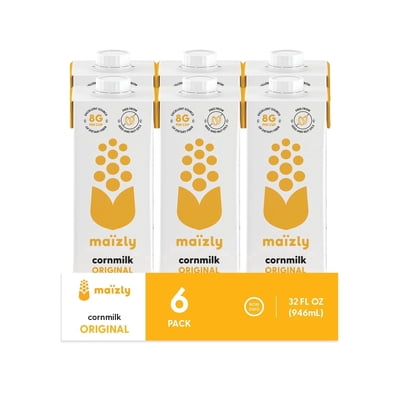 Maizly Original Corn Milk 32 fl oz Case of 6 | Plant-Based Milk Alternative | Non-GMO, Allergen-Friendly, Smooth & Neutral Flavor | Dairy-Free Beverage