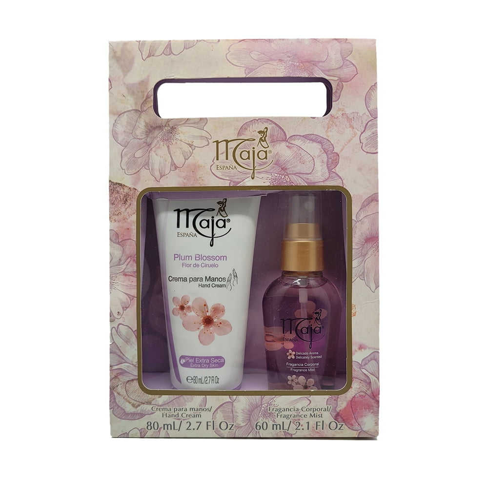 MAJA Plum Blossom Women Gift Set Moisturizing Hand Lotion (2.7 fl.oz), Fragrance Mist (2.1 fl.oz)