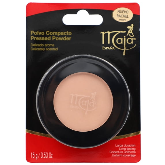 Maja Pressed Powder Compact, New Rachel Color, Uniform Makeup Coverage, Matte Skin, 0.53 oz