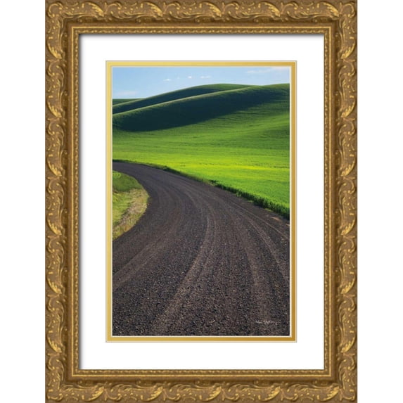 Majchrowicz, Alan 11x14 Gold Ornate Wood Framed with Double Matting Museum Art Print Titled - Going Through Palouse Wheat Fields