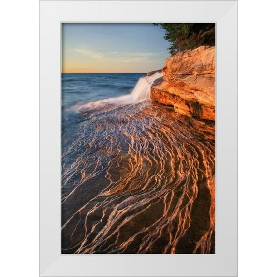 Majchrowicz, Alan 11x14 White Modern Wood Framed Museum Art Print Titled - Pictured Rocks Michigan I