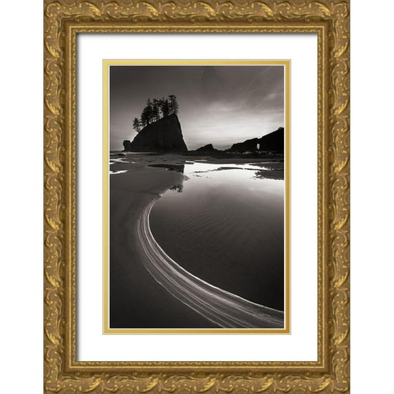 Majchrowicz, Alan 13x18 Gold Ornate Wood Framed with Double Matting Museum Art Print Titled - Coastal Evening