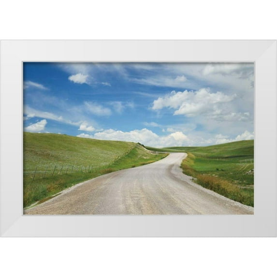 Majchrowicz, Alan 14x11 White Modern Wood Framed Museum Art Print Titled - Gravel Road Near Choteau Montana I