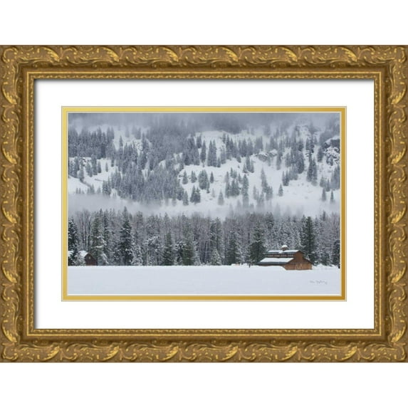 Majchrowicz, Alan 18x13 Gold Ornate Wood Framed with Double Matting Museum Art Print Titled - Methow Valley Barn