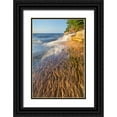 thumbnail image 1 of Majchrowicz, Alan 23x32 Black Ornate Wood Framed with Double Matting Museum Art Print Titled - Elliot Falls flowing over layers of Au Train Formation sandstone at Miners Beach, 1 of 4