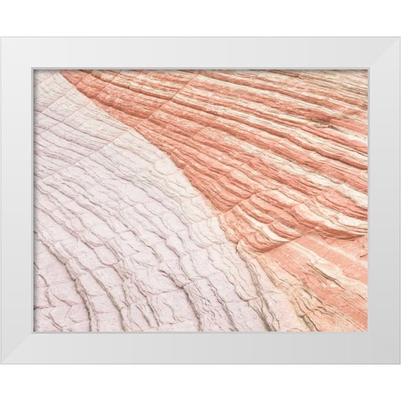 Majchrowicz, Alan 32x26 White Modern Wood Framed Museum Art Print Titled - Coyote Buttes VI Blush Orange Crop