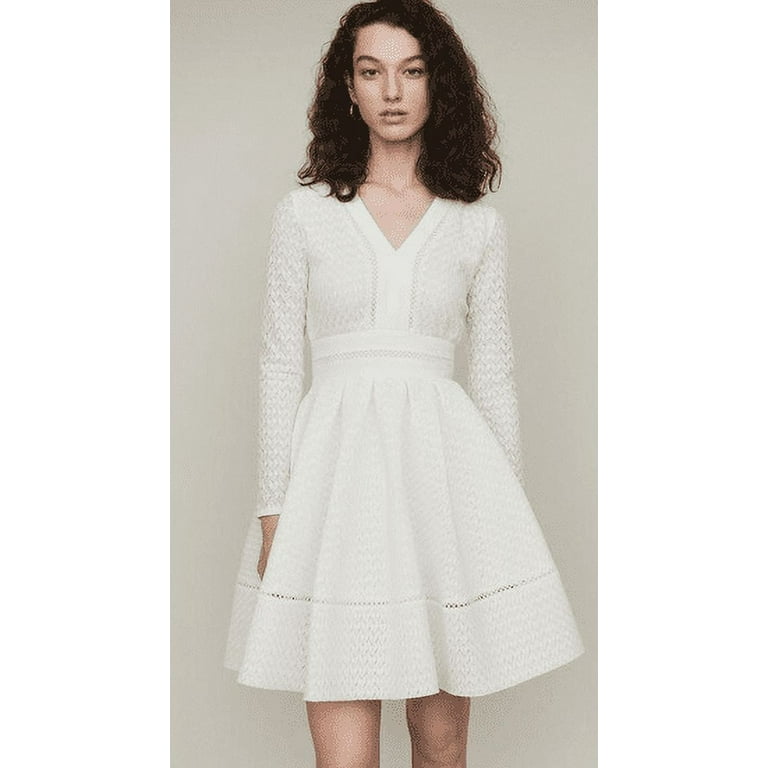 Maje WHITE Women s Rossignol Fit and Flare Mini Dress US 1 Small Walmart
