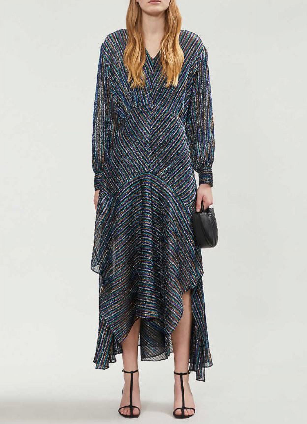 Maje ruffled lamé midi dress - Green