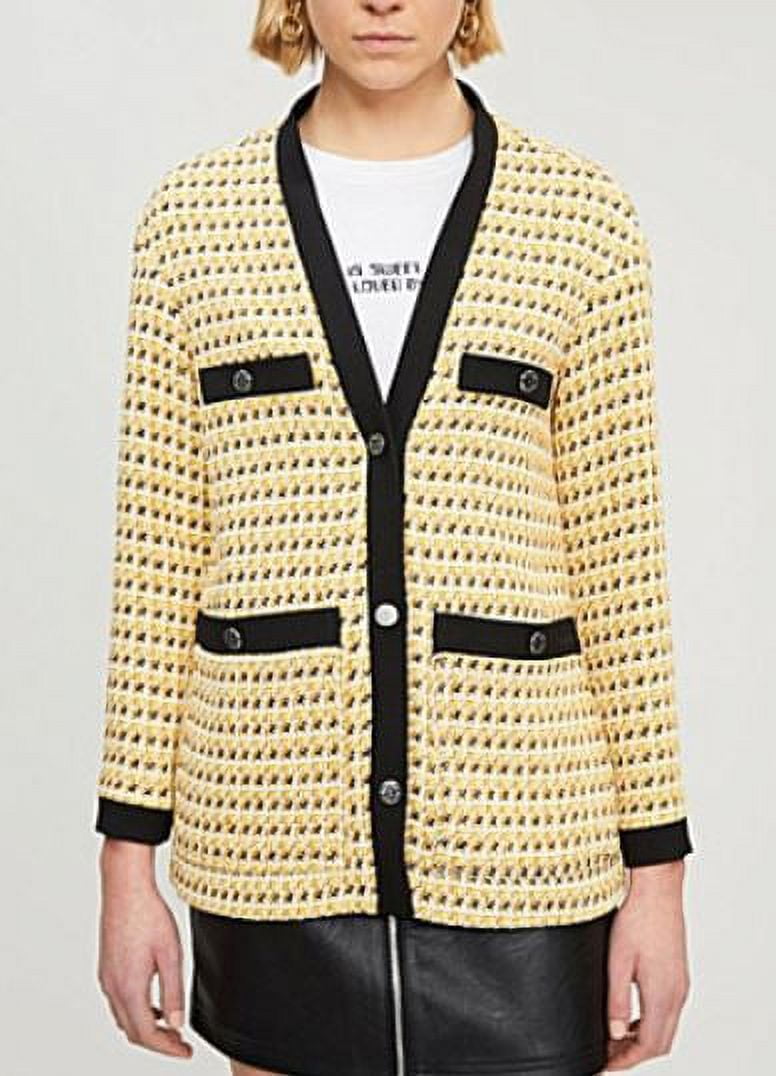 Maje yellow tweed jacket store
