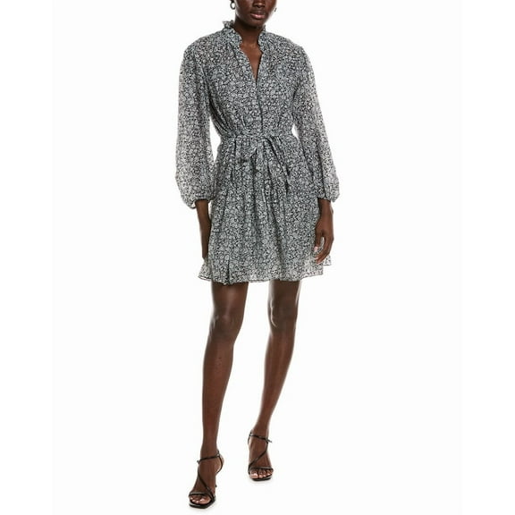 Maje womens  Burnout Floral Mini Dress, 34, Black