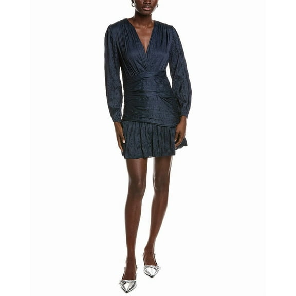 Maje womens  Crinkled Mini Dress, 36, Blue