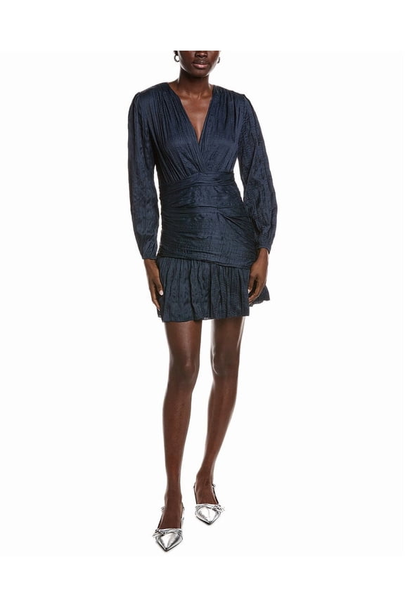 womens  Crinkled Mini Dress, 36, Blue