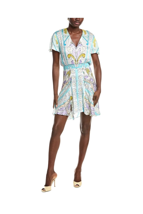 womens Flutter Sleeve Mini Dress, T38