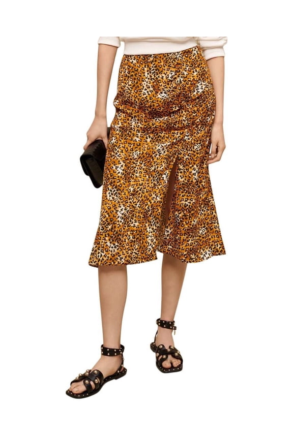 womens Jipard Midi Skirt, T36, Brown