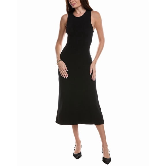 Maje womens  Knitted Maxi Dress, 40, Black