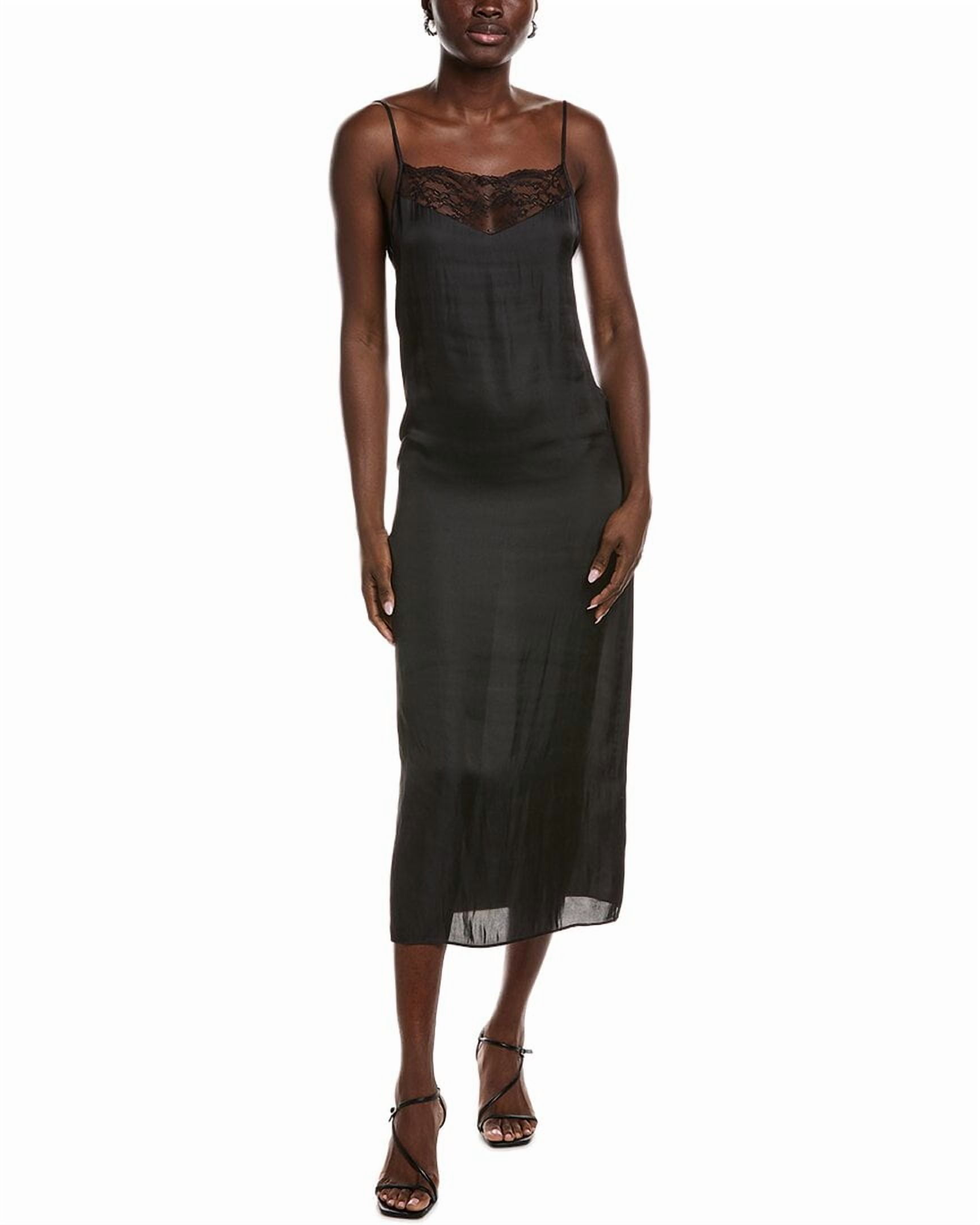Maje Women's Satin-Look Maxi Dress - Black - size 6 Maje Women's Satin-Look Maxi Dress - Black - size 6
