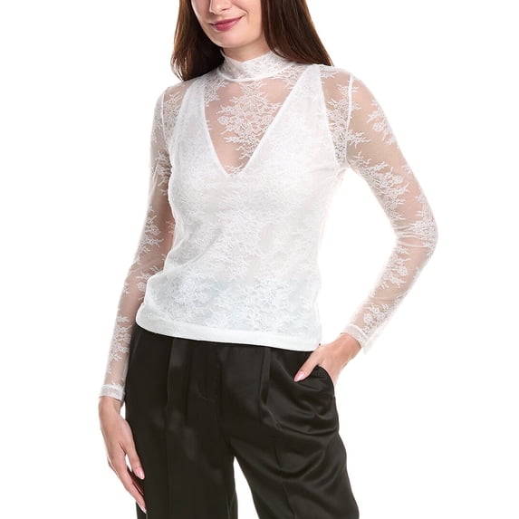 Maje womens Lace Top, 2, White