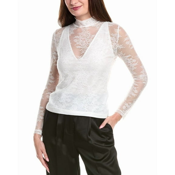 Maje womens  Lace Top, 2, White