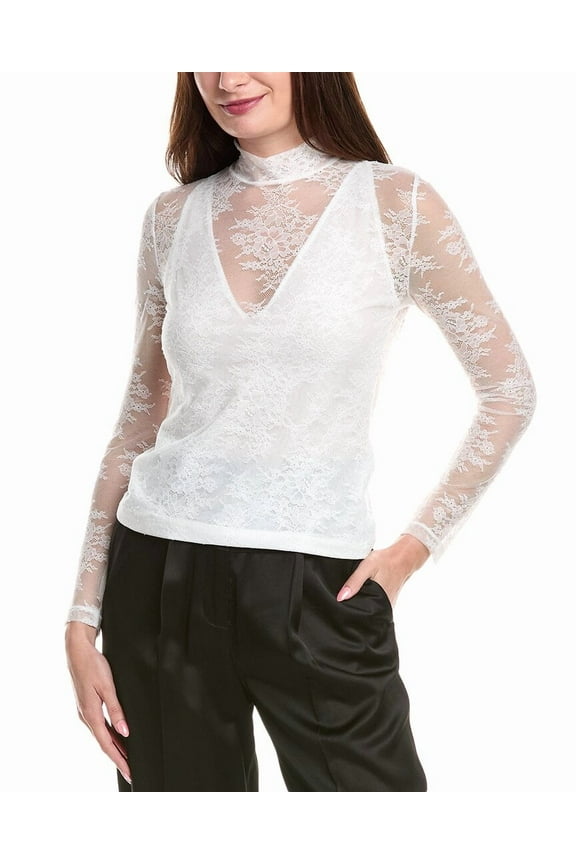 womens Lace Top, 3, White