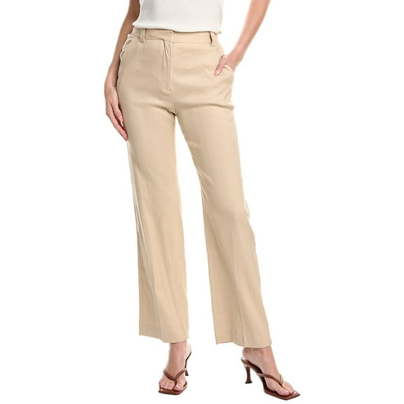 Maje womens  Linen-Blend Pant, 38, Tan