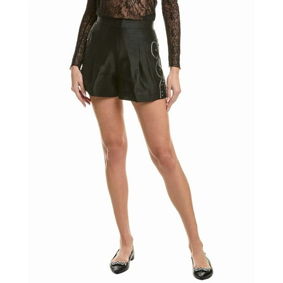 Maje womens  Linen-Blend Short, 36, Black