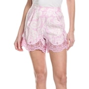Maje womens Linen-Blend Short, 42, Purple