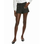 Maje womens Metallic Tweed Wool-Blend Short, 42, Black