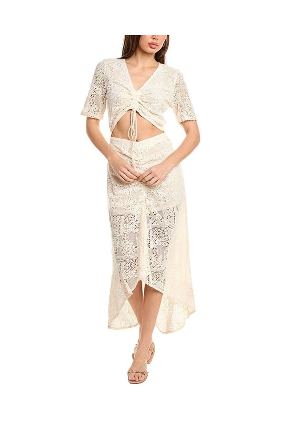 womens Midi Dress, T38, White