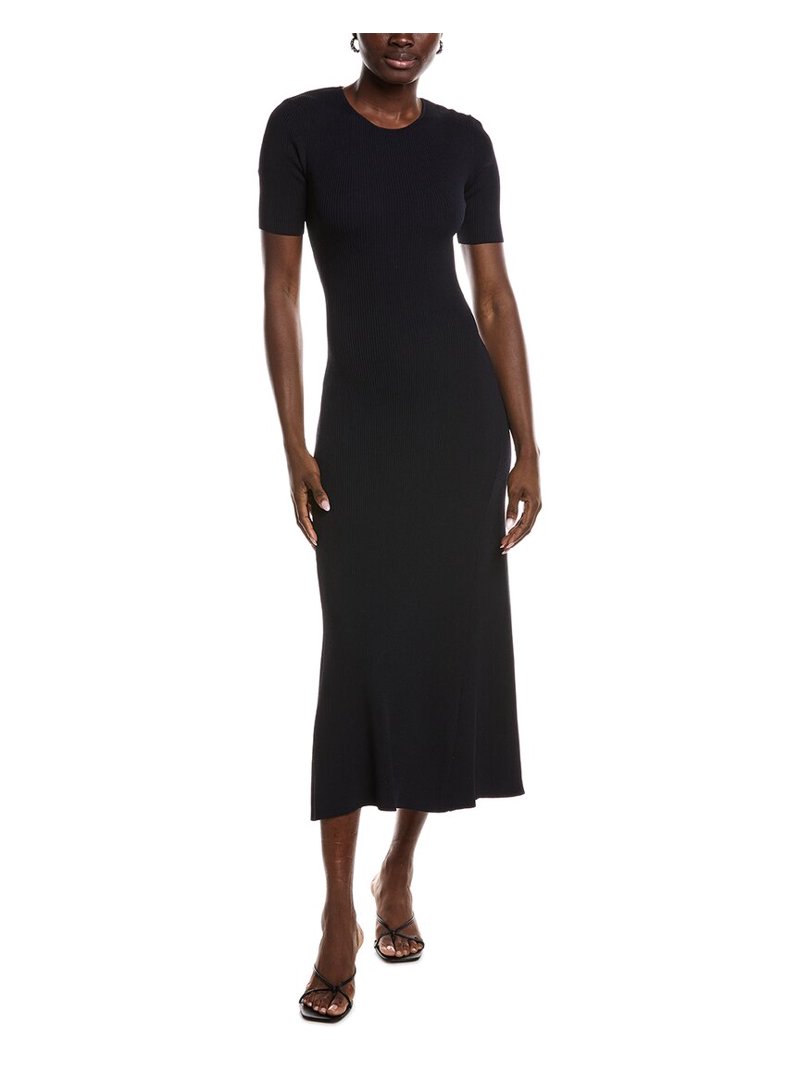 maje rib knit maxi dress womens Dress, 34, Black Back Style_Illusion