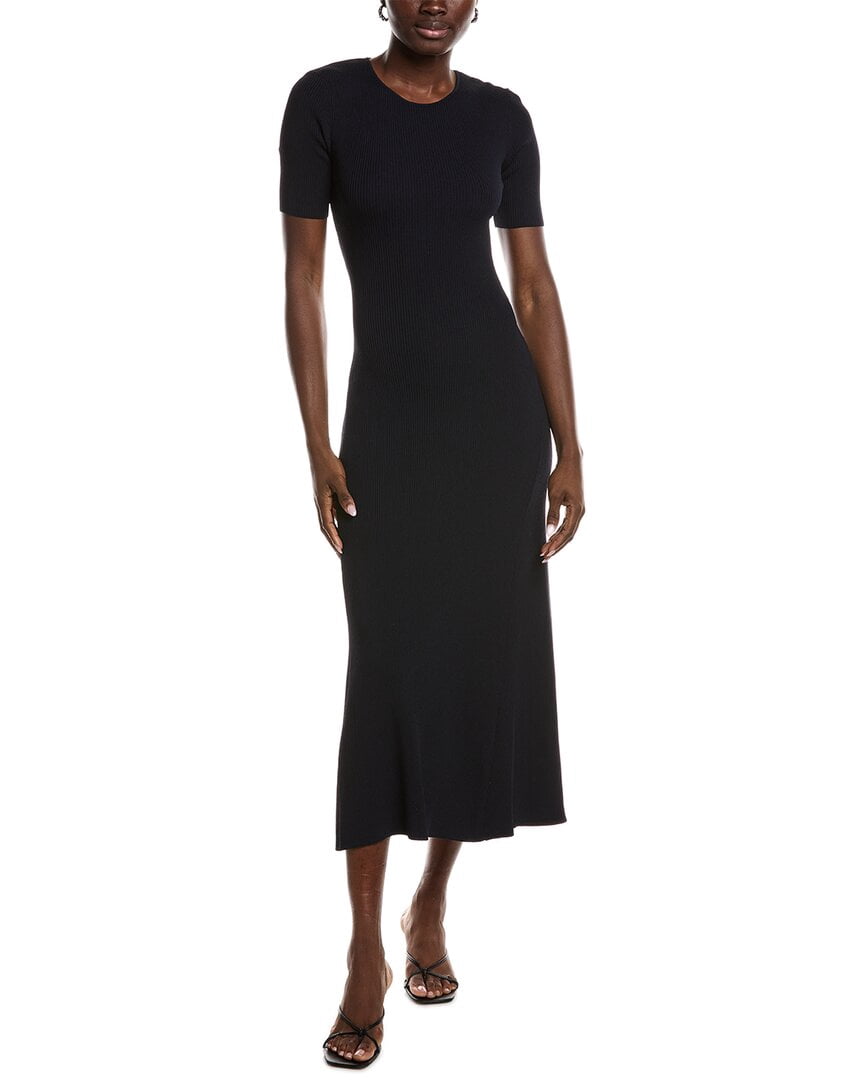 black dress maje womens Rib Knit Maxi Dress, 40, Jovani Short and Cocktail Maje stretch black a line dress Color:Aqua/Black