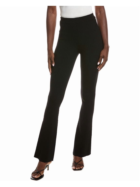 womens Ribbed Flare Pant, 34, Black