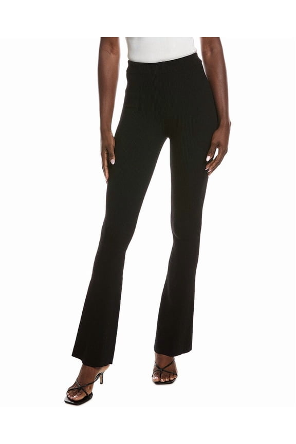 womens  Ribbed Flare Pant, 40, Black