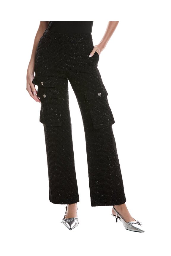 womens Tweed Pant, 36, Black