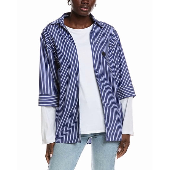 Maje womens Twofer Top, 3, Blue